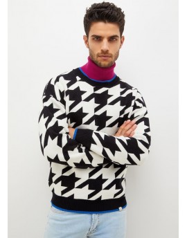 Liu Jo  Maglia Giro Pied De Poule All Over