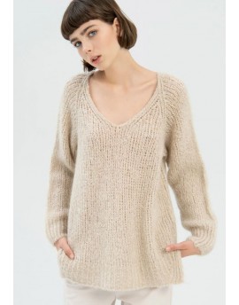 Fracomina  Maglia V Maxi Pull Biscuit