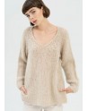 Fracomina  Maglia V Maxi Pull Biscuit