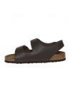 Birkenstock  Milano in pelle dark brown calz. stretta