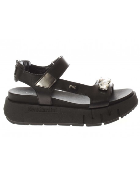 Nero Giardini  Sandali zeppa In Pelle con strass