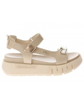 Nero Giardini  Sandali zeppa In Pelle con strass