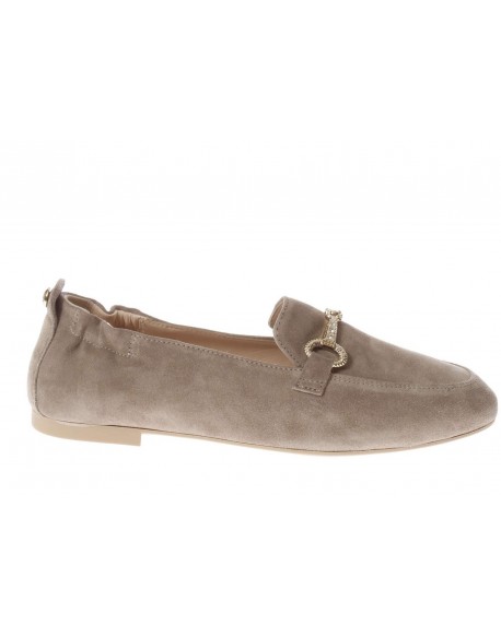 Nero Giardini  Mocassino morsetto in camoscio beige