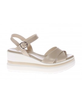 Nero Giardini  Sandali zeppai in pelle  fascia incrociata