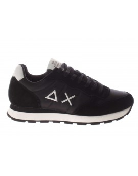 Sun68  Sneaker Tom Solid pelle e tessuto nero