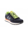 Sun68  Sneaker Tom Flou  pelle e tessuto navy