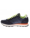 Sun68  Sneaker Tom Flou  pelle e tessuto navy