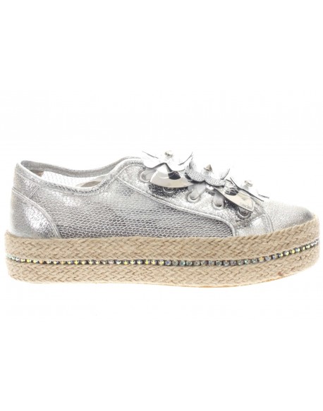 Caf&egrave; Noir  Sneaker  In Rete Metal Patch Fiori