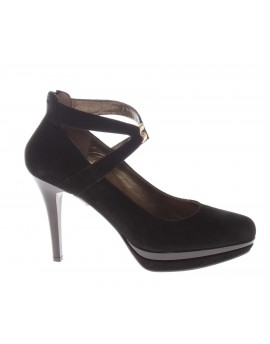 Nero Giardini  Decoltè con centurino incrociato in camoscio