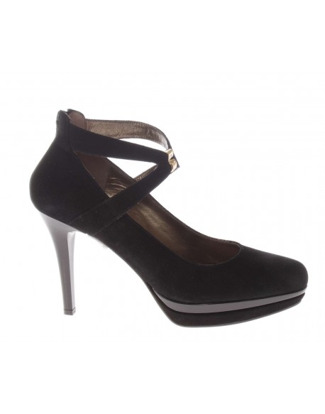 Nero Giardini  Decolt&egrave; con centurino incrociato in camoscio