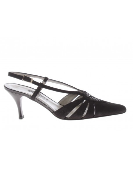 Melluso  Aperto dietro in pelle con strass vintage