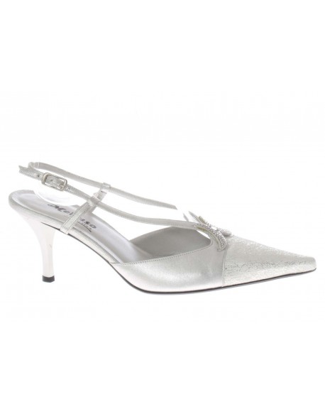 Melluso  Aperto dietro in pelle e strass vintage