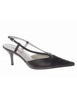 Melluso  Aperto dietro in pelle e strass vintag