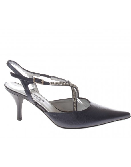 Melluso  Aperto dietro in pelle con strass