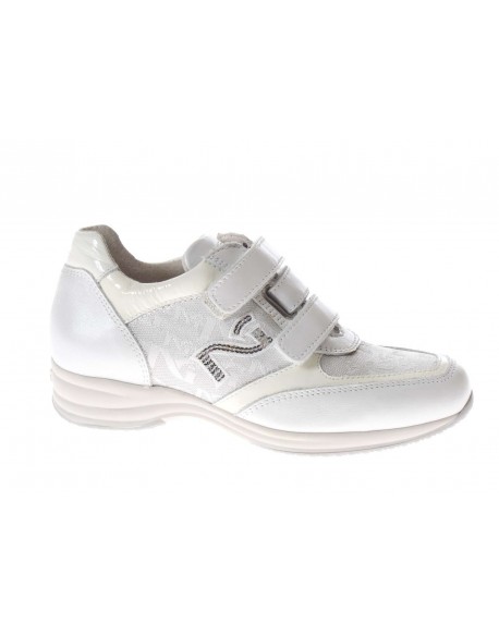 Nero Giardini Junior  Sneaker in pelle e tessuto con velcro