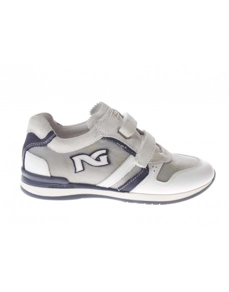 Nero Giardini Junior  Sneaker in pelle e tessuto con velcro