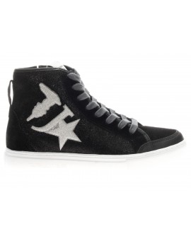 Trussardi Jeans  BASKET SNEAKERS LOGO GLITTER SUEDE