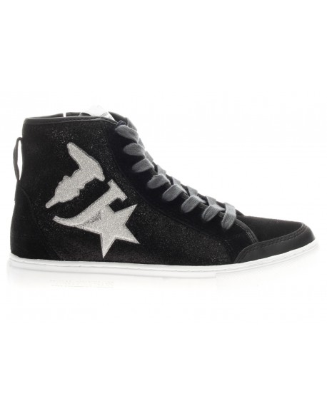 Trussardi Jeans  BASKET SNEAKERS LOGO GLITTER SUEDE