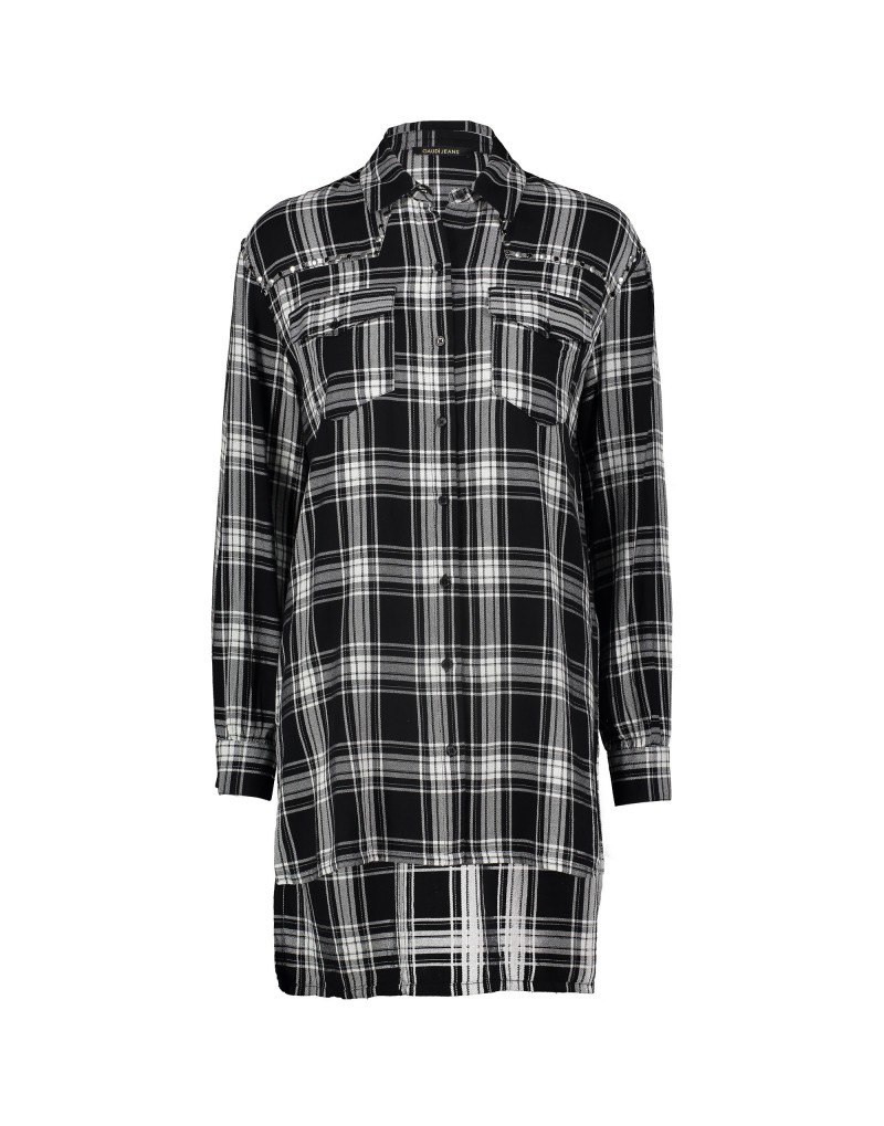 Gaudi Jeans Camicia Lunga Check M/L da donna - De Silvestri Shoes